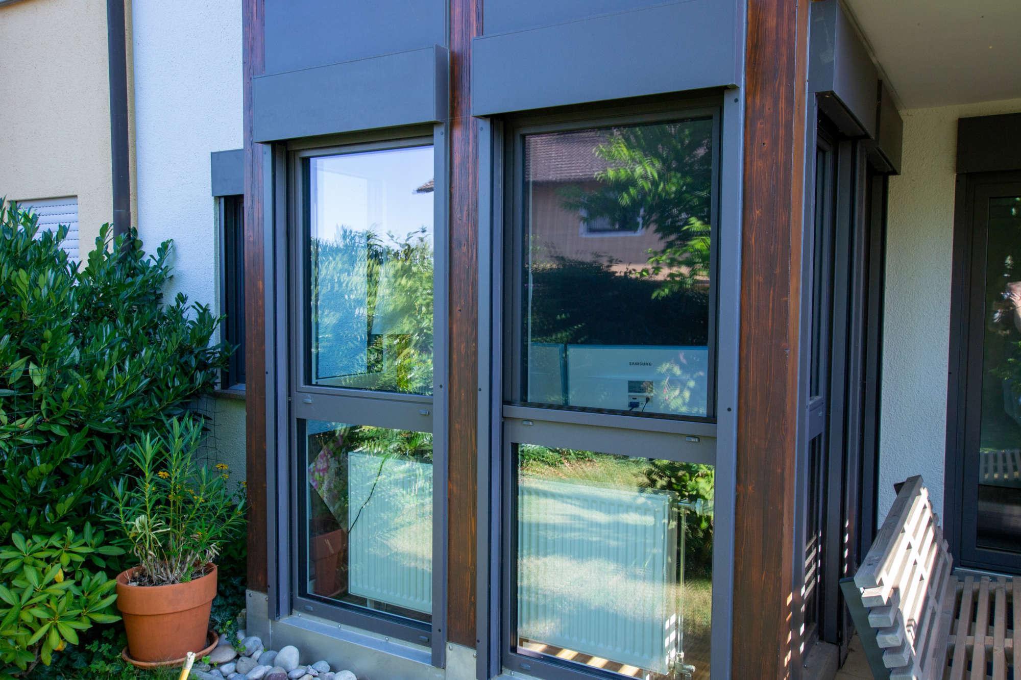 10 Hausfront Holz Aluminium Fenster Br